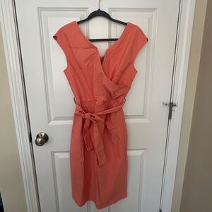 Women's Vintage 1950s Style Wrap V Neck Tie Waist Formal Cocktail Dress